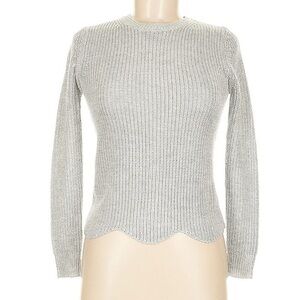 Copper Key Girls Silver Long Sleeve Round Neck Knit Sweater size Large